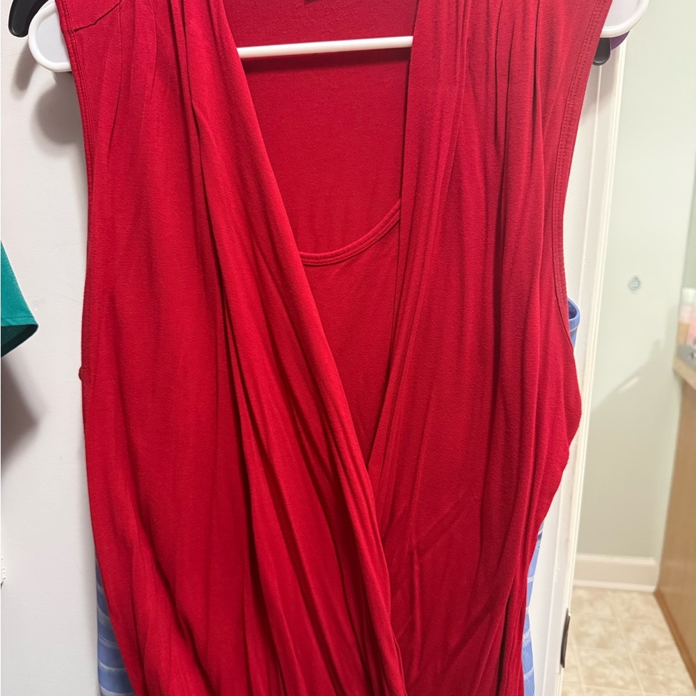 Stylish Red Sleeveless Top
